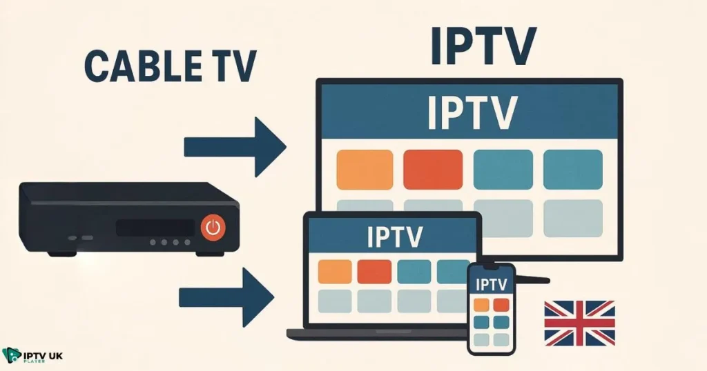 Comparison between cable TV and best iptv uk 2025 streaming services.