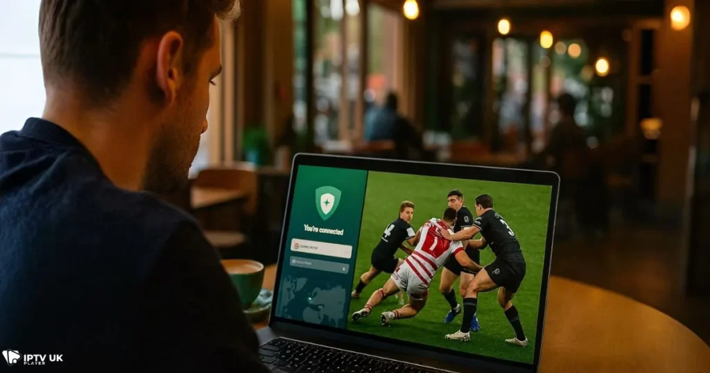 Using VPN with IPTV to watch rugby streaming UK matches abroad