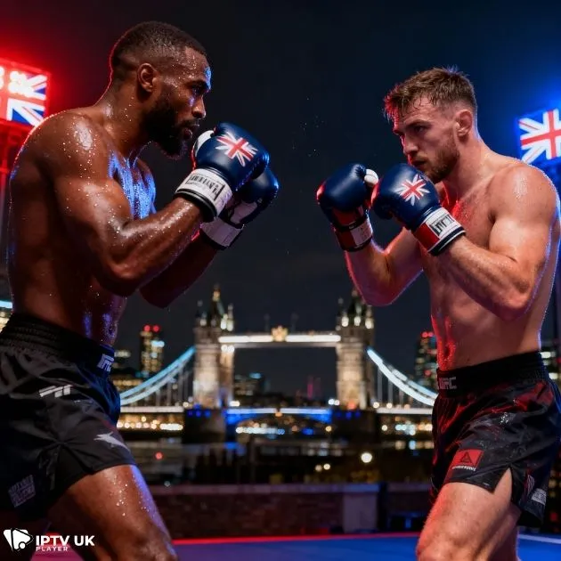 Leon Edwards and Tom Aspinall preparing for UFC London 2025 — watch ufc live uk coverage.