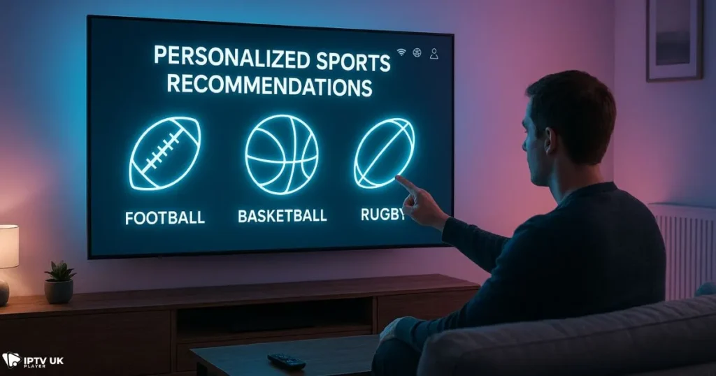 Smart IPTV interface to personalize live sports UK streams