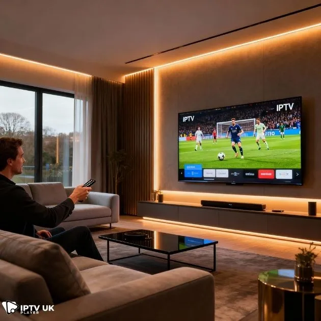 Football fans in a UK pub soccer zone watching live soccer together.
