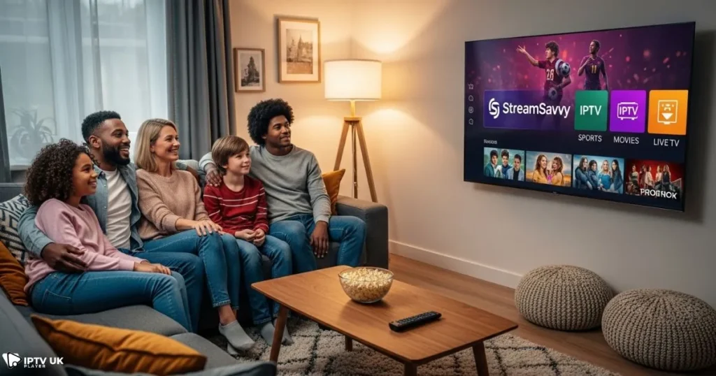 Viewer enjoying a premium IPTV service with your IPTV free trial from IPTV UK Player.