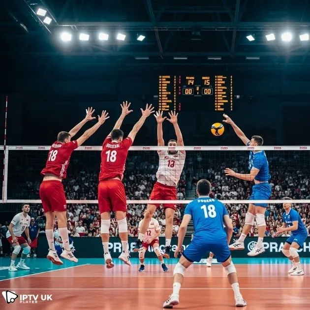 Exciting Poland volleyball live match during international competition