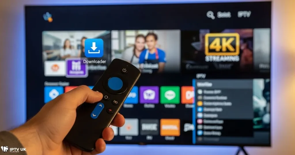 Firestick IPTV subscription installation steps displayed on screen