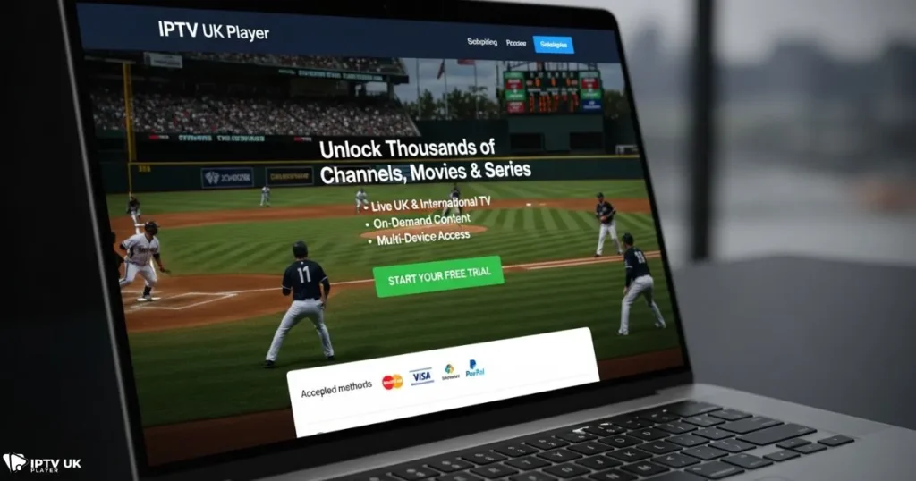 Stream baseball online with IPTV UK Player free trial offer.