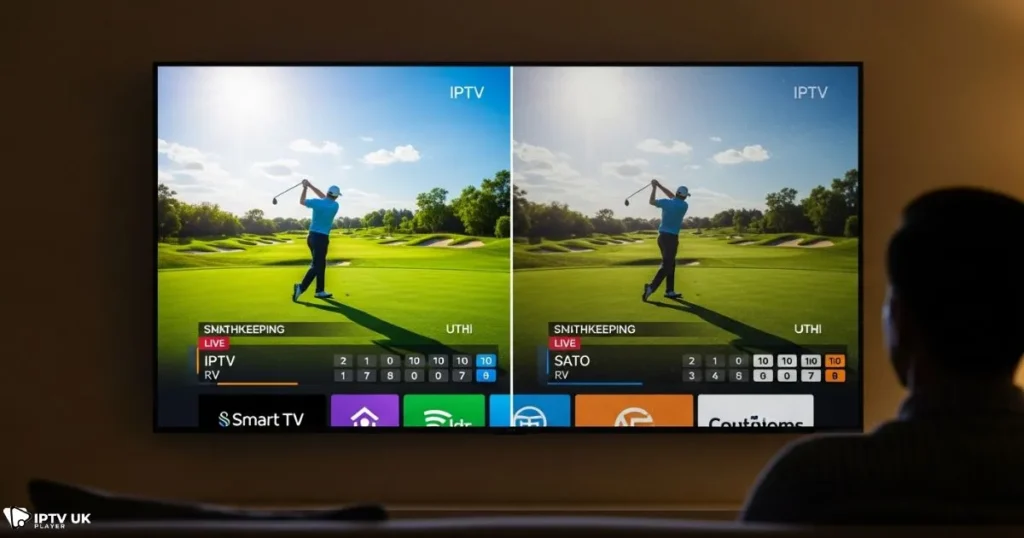 Comparison of watching Top Golf UK on IPTV versus traditional cable TV
