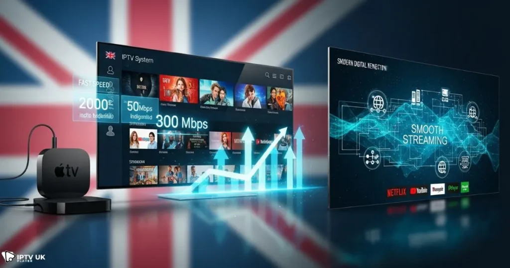 IPTV for Apple TV setup process with premium streaming interface