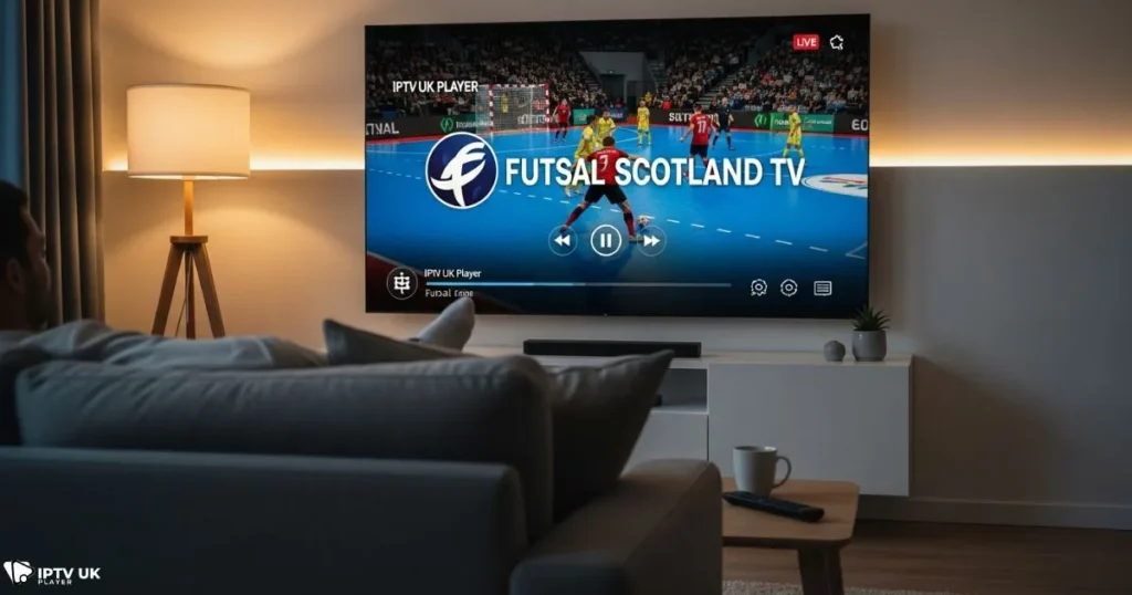 Watching futsal escocia streaming live on IPTV UK Player from home