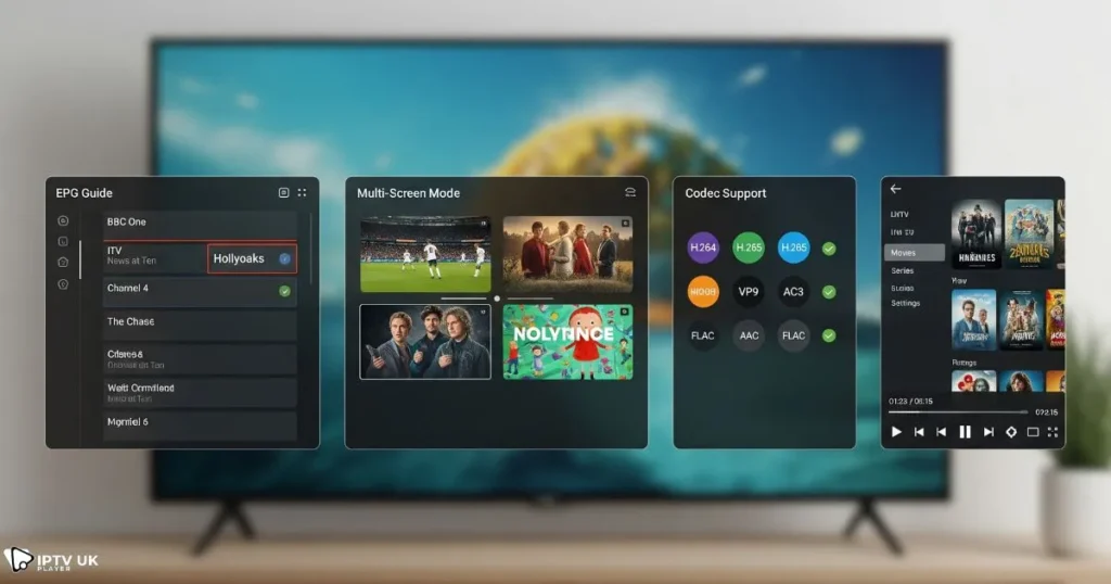 Visual representation of essential features found in the best iptv apk for smooth streaming.