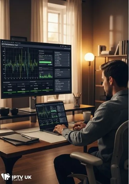 IPTV performance test results showing fast IPTV connection and network stability.
