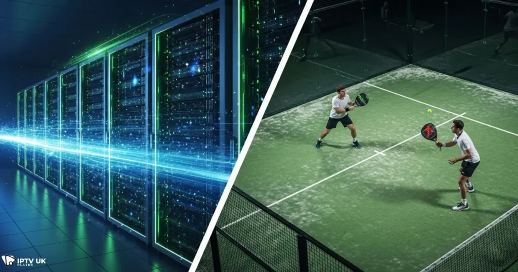 Stable IPTV connection ensuring smooth padel streaming without lag.