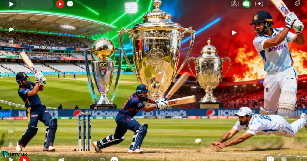 Live cricket tv coverage of major tournaments using UK cricket IPTV and watch cricket online services.
